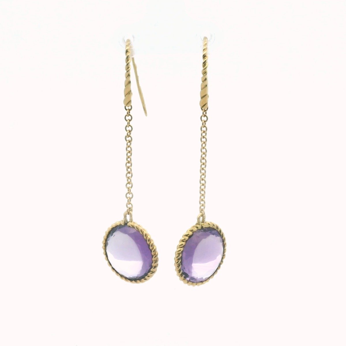 Roberto Coin 18K Yellow Gold Amethyst French Wire Drop Earrings