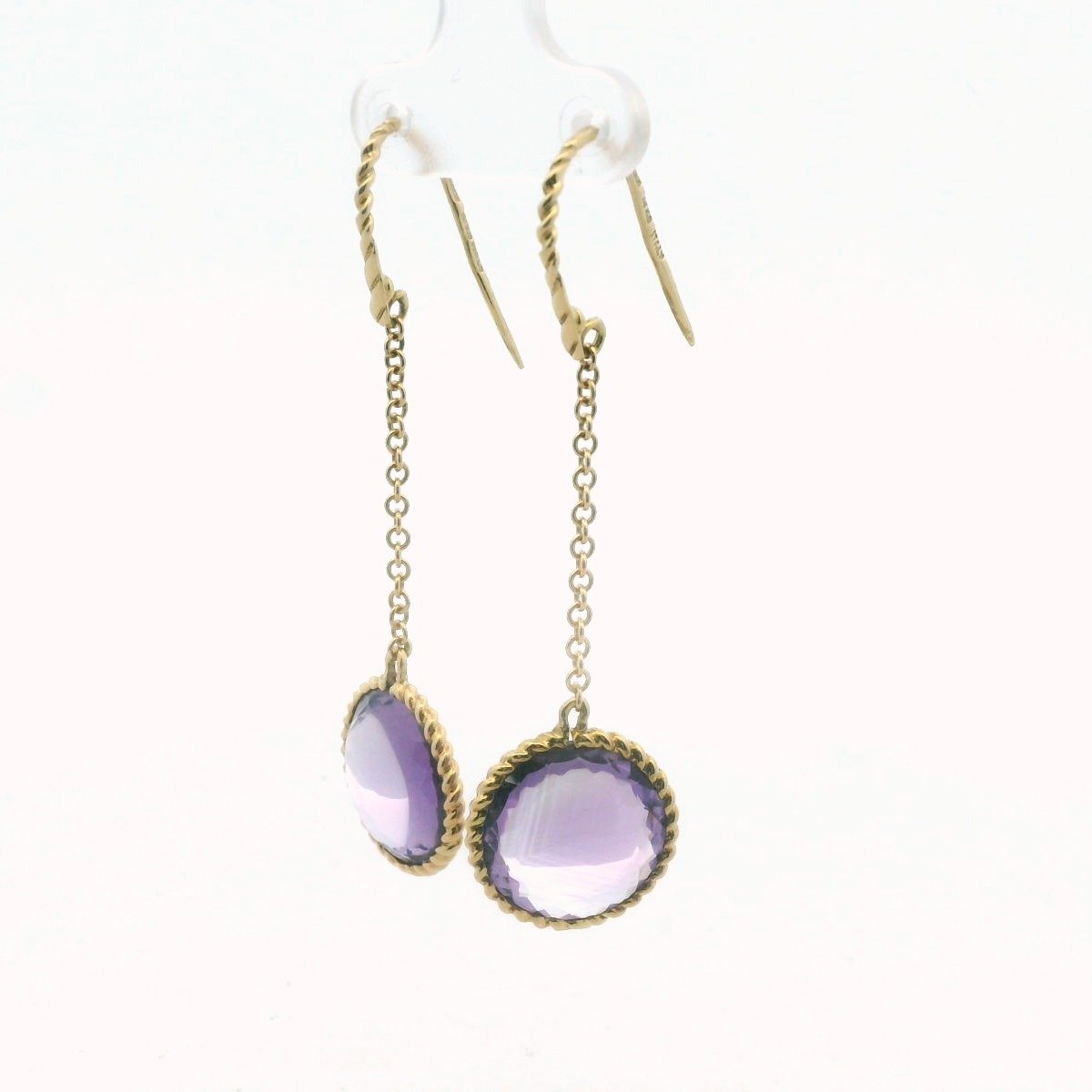 Roberto Coin 18K Yellow Gold Amethyst French Wire Drop Earrings