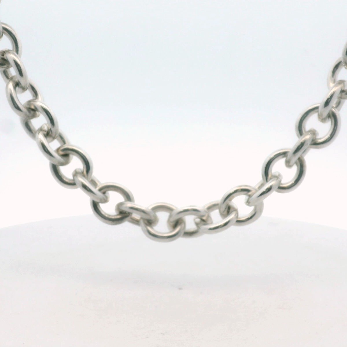 Ralph Lauren Sterling Silver Circle Link Toggle Necklace
