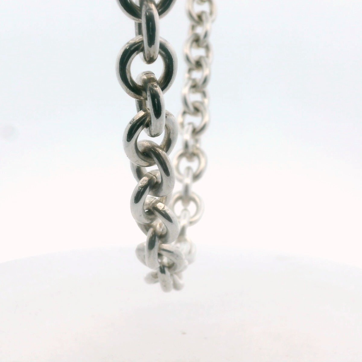 Ralph Lauren Sterling Silver Circle Link Toggle Necklace