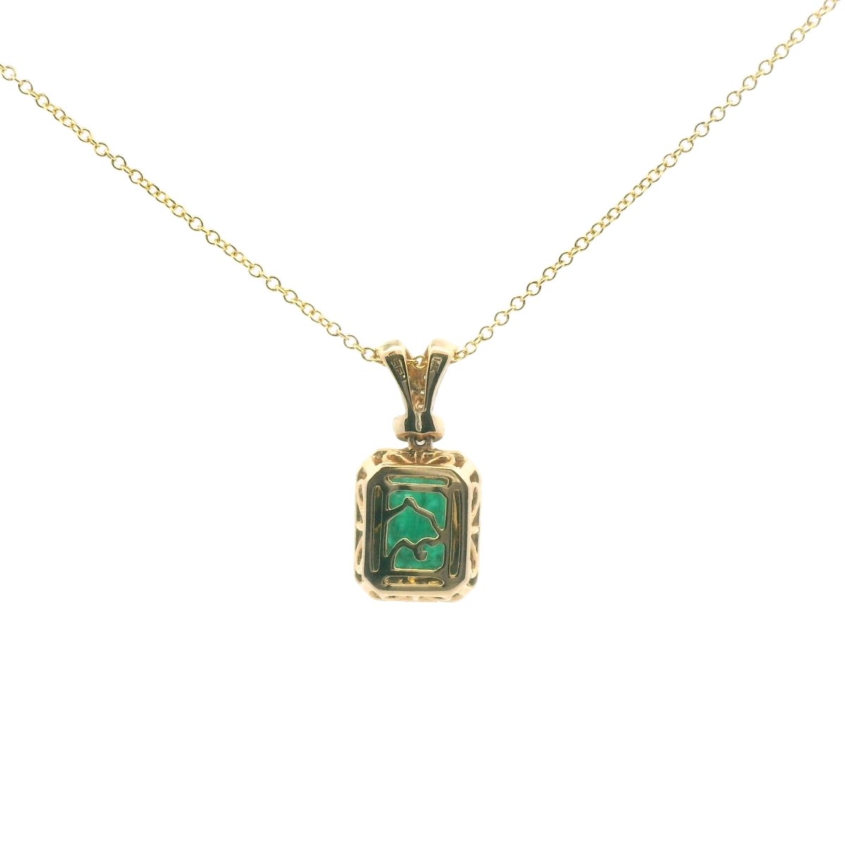 EFFY 14K Yellow Gold Natural Emerald & Diamond Necklace