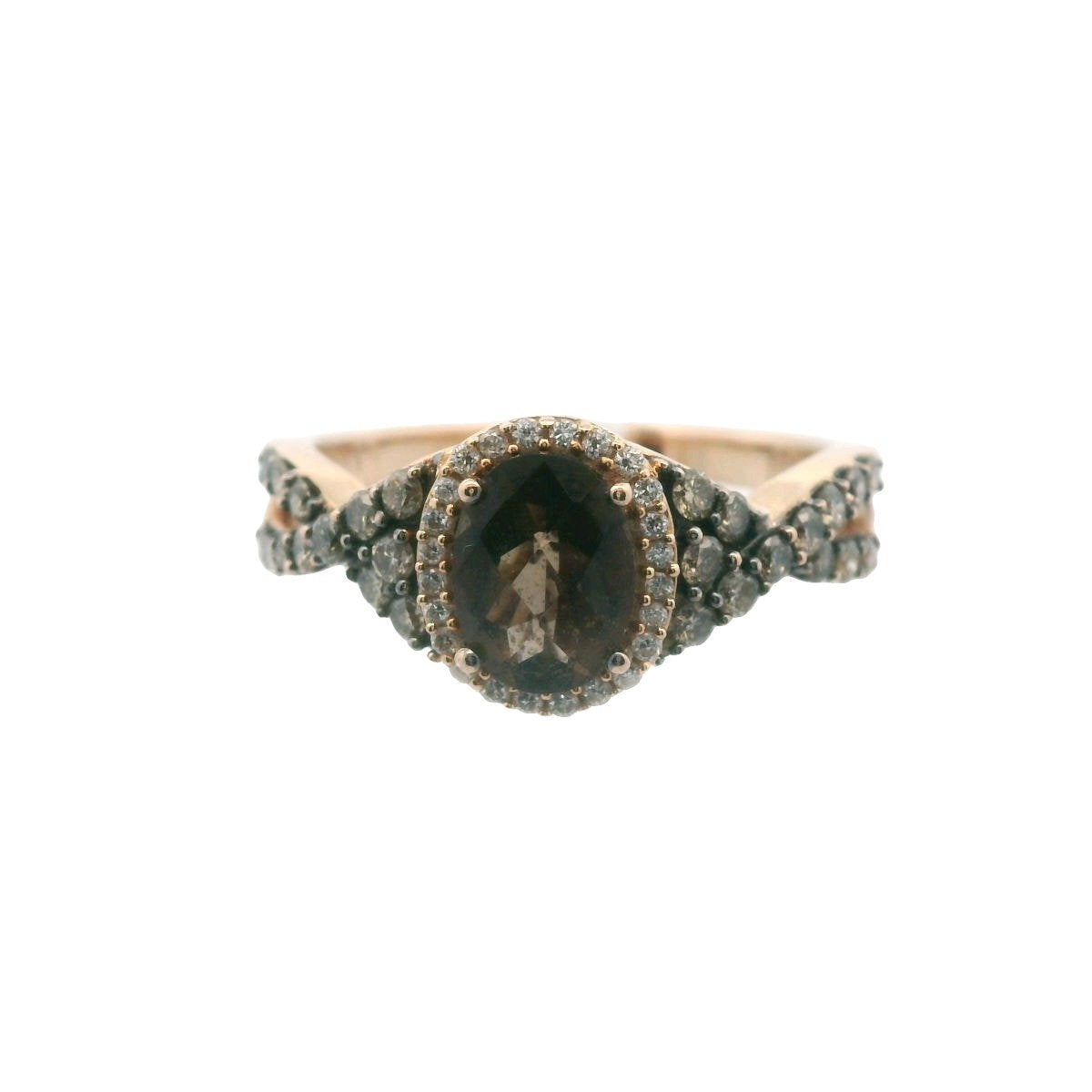 LeVian 14K Rose Gold Chocolate Diaomd & Smokey Quartz Ring
