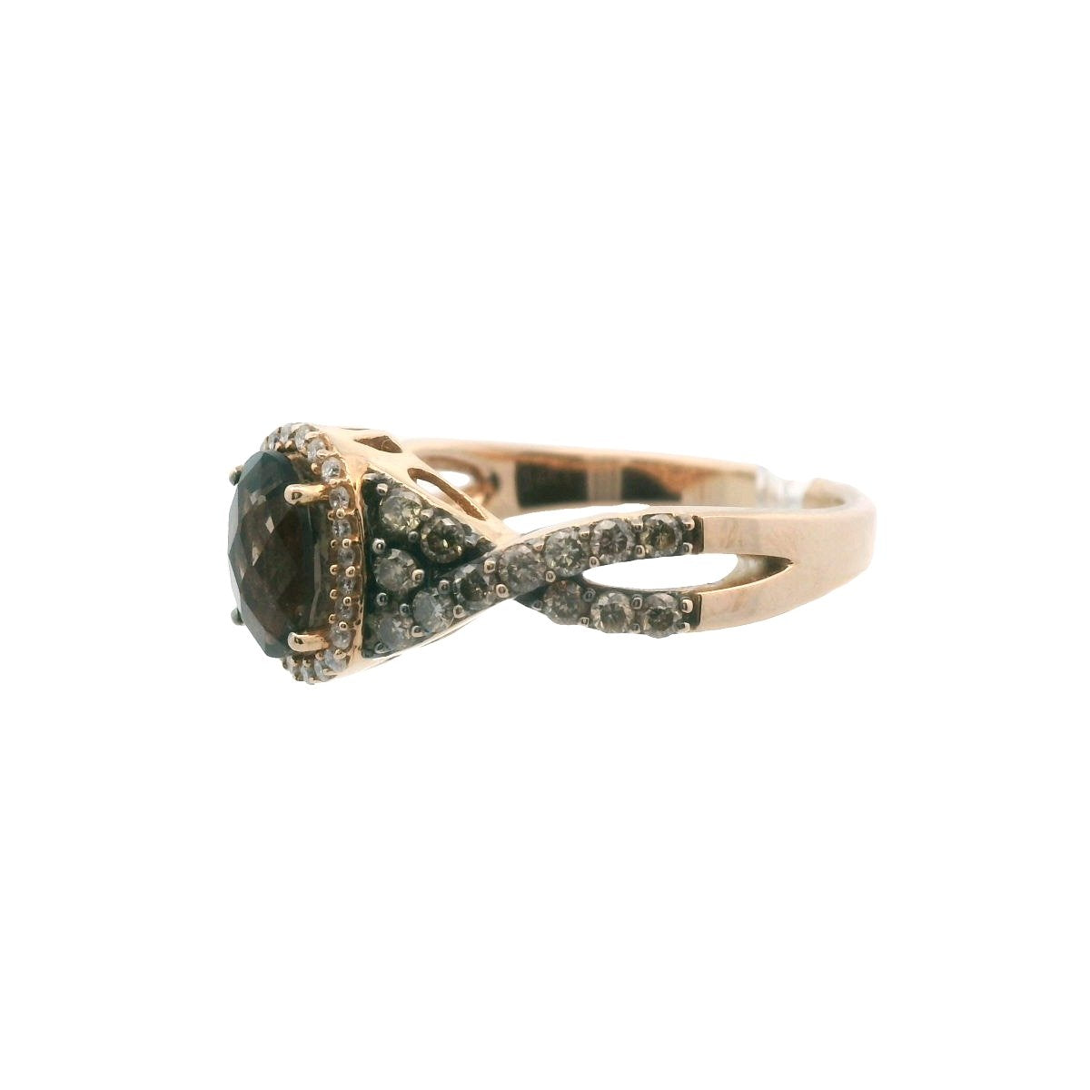 LeVian 14K Rose Gold Chocolate Diaomd & Smokey Quartz Ring