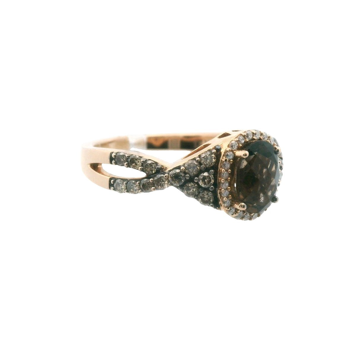 LeVian 14K Rose Gold Chocolate Diaomd & Smokey Quartz Ring