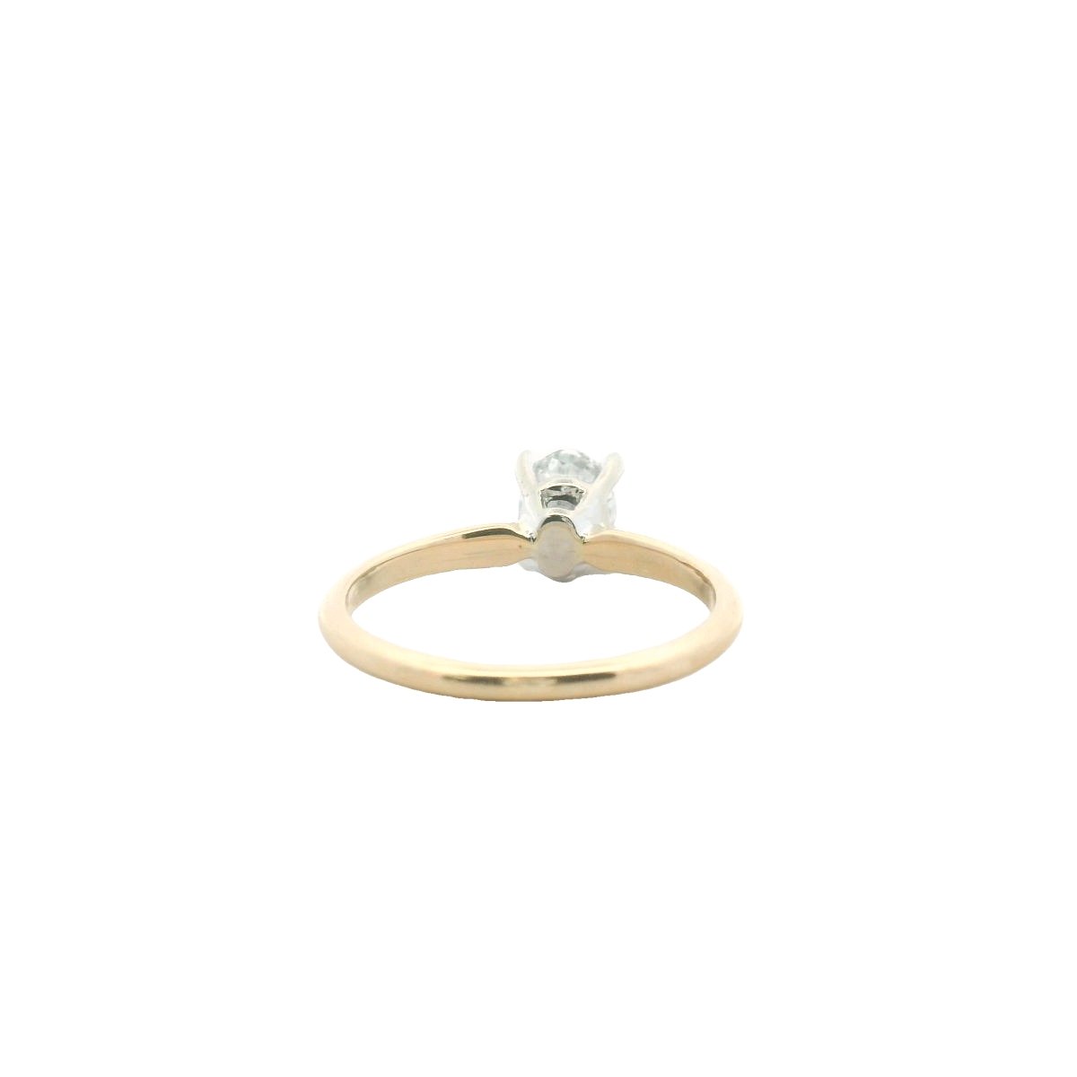 14K Two Tone Gold GIA 0.80ct Natural Diamond F SI1 Engagement Ring