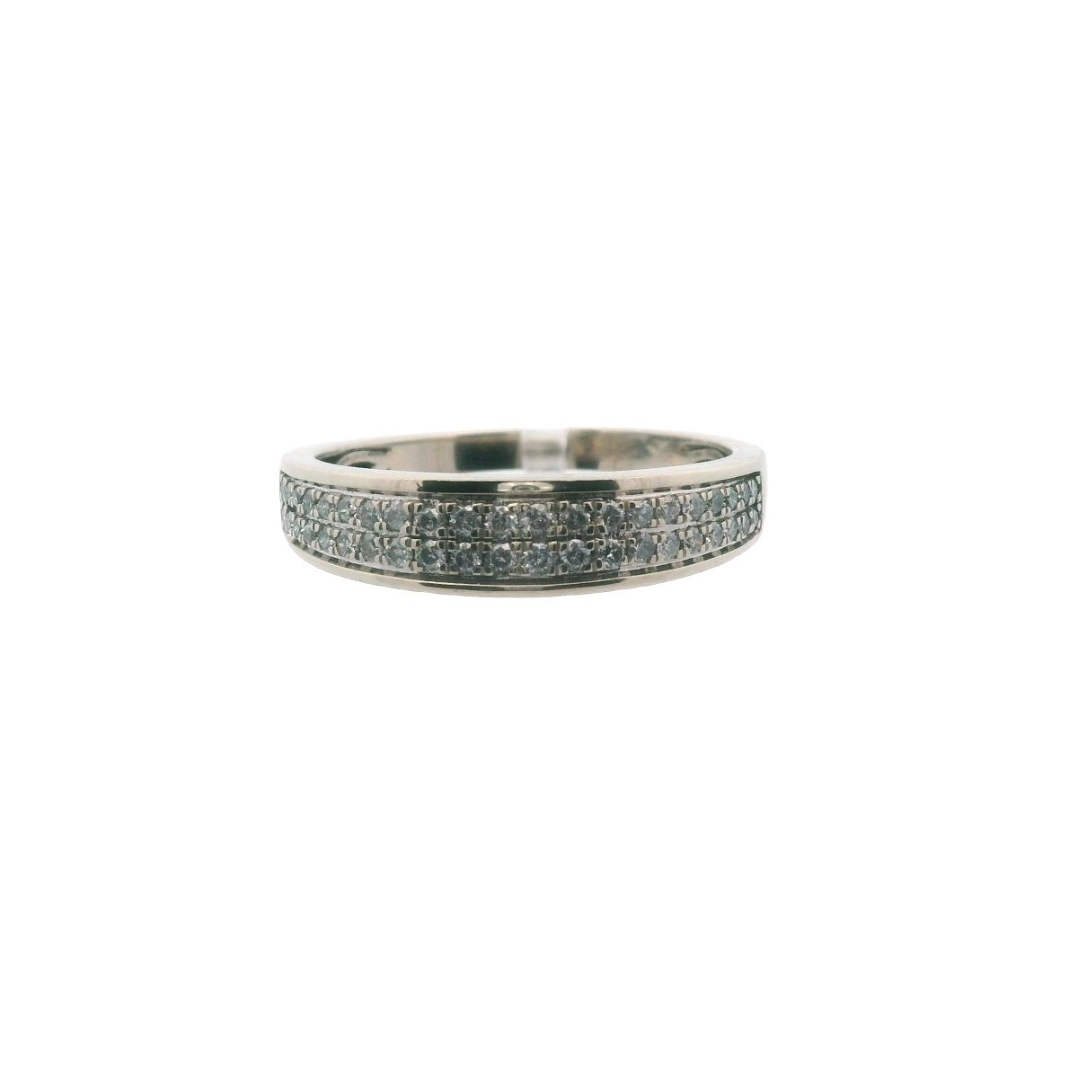 14K White Gold Diamond Band