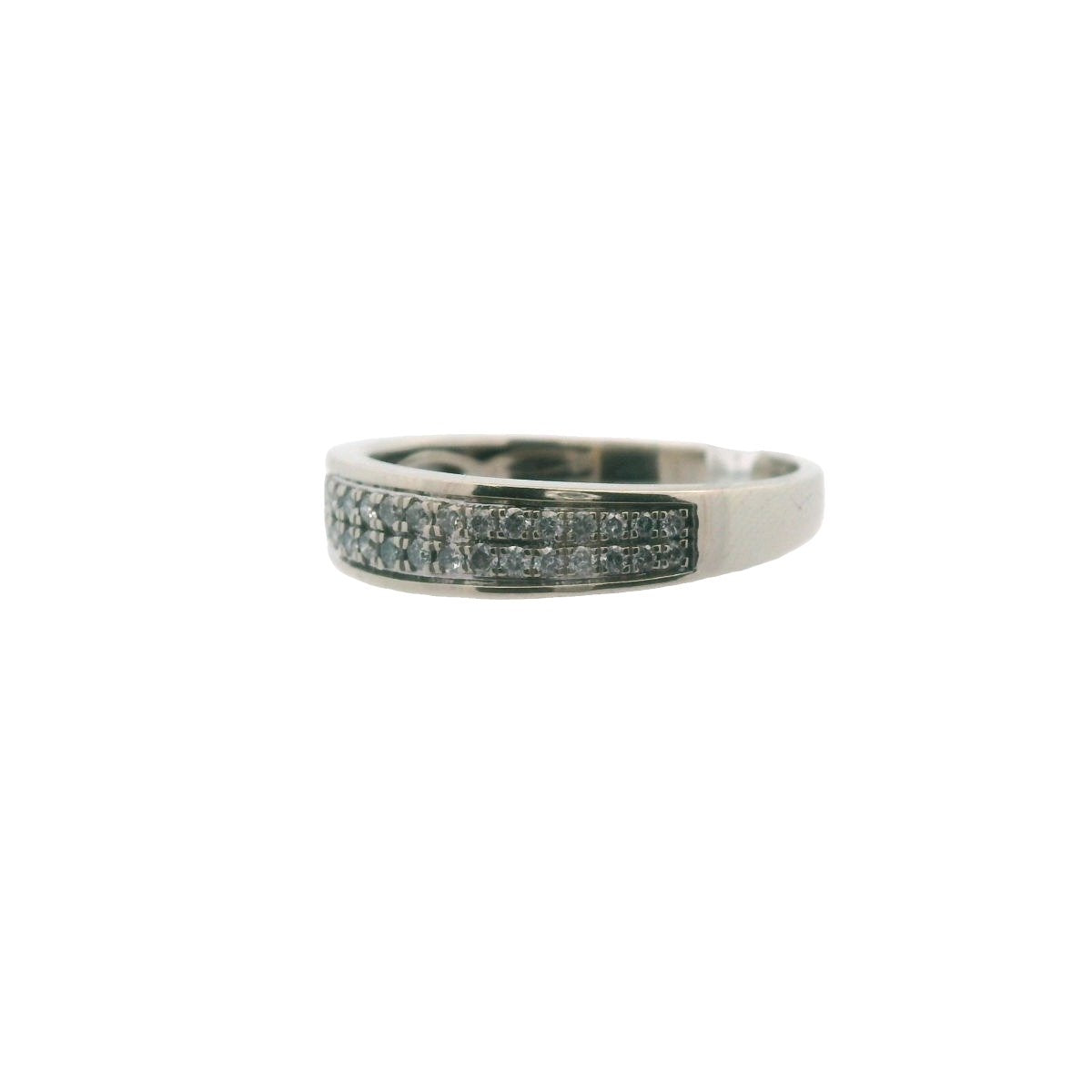 14K White Gold Diamond Band