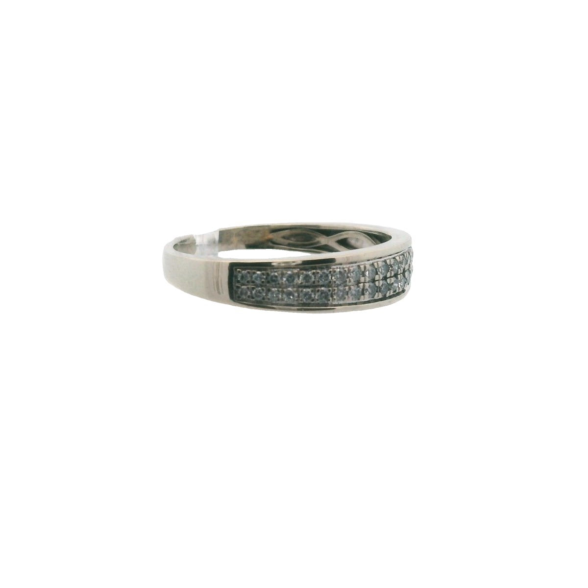14K White Gold Diamond Band