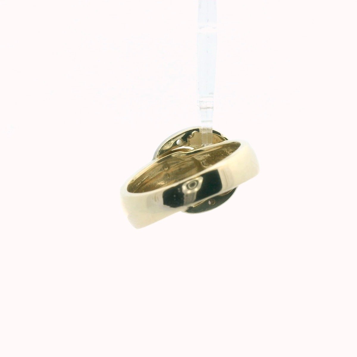 Vintage 14K Yellow Gold Cognac & White Diamond Fluted Ring