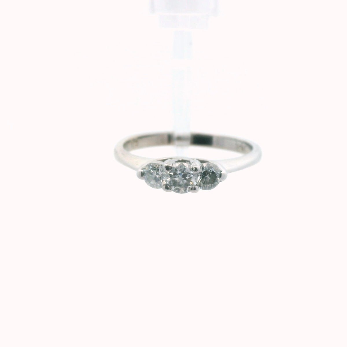 14K White Gold 3-Stone Diamond Engagement Ring