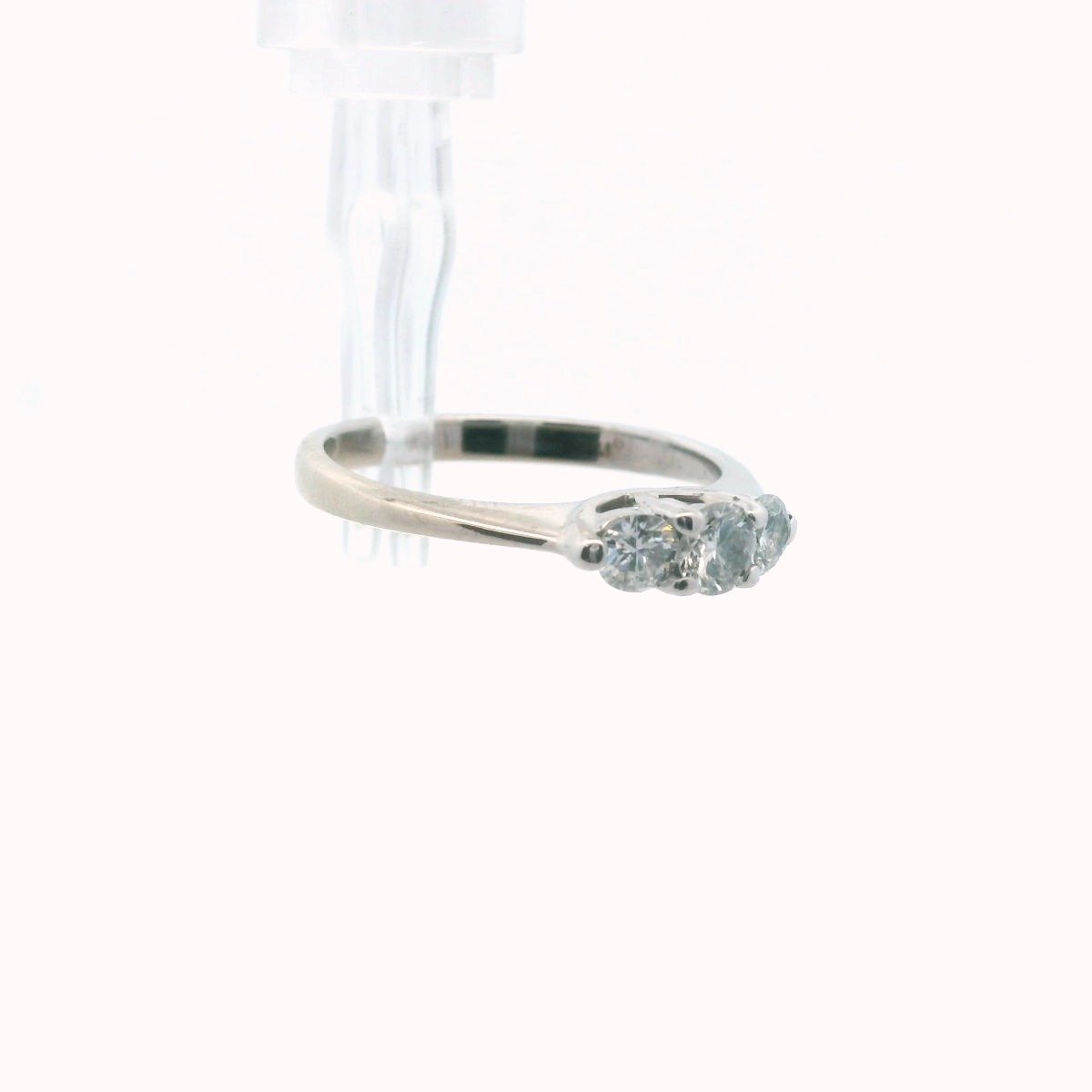 14K White Gold 3-Stone Diamond Engagement Ring