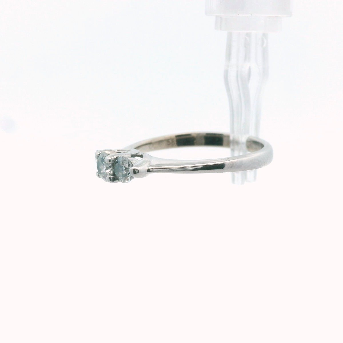 14K White Gold 3-Stone Diamond Engagement Ring