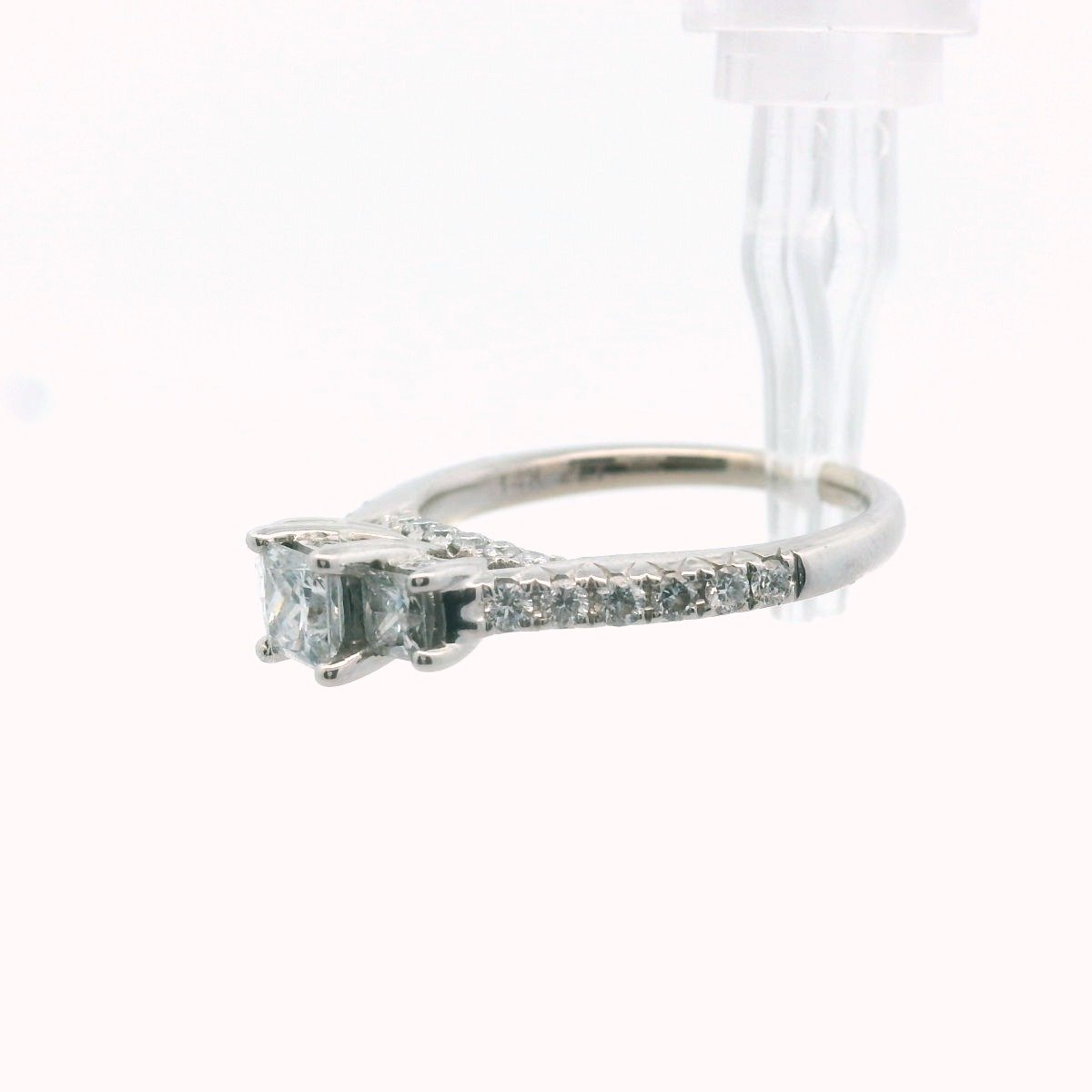 14K White Gold Natural Diamond Engagement Ring
