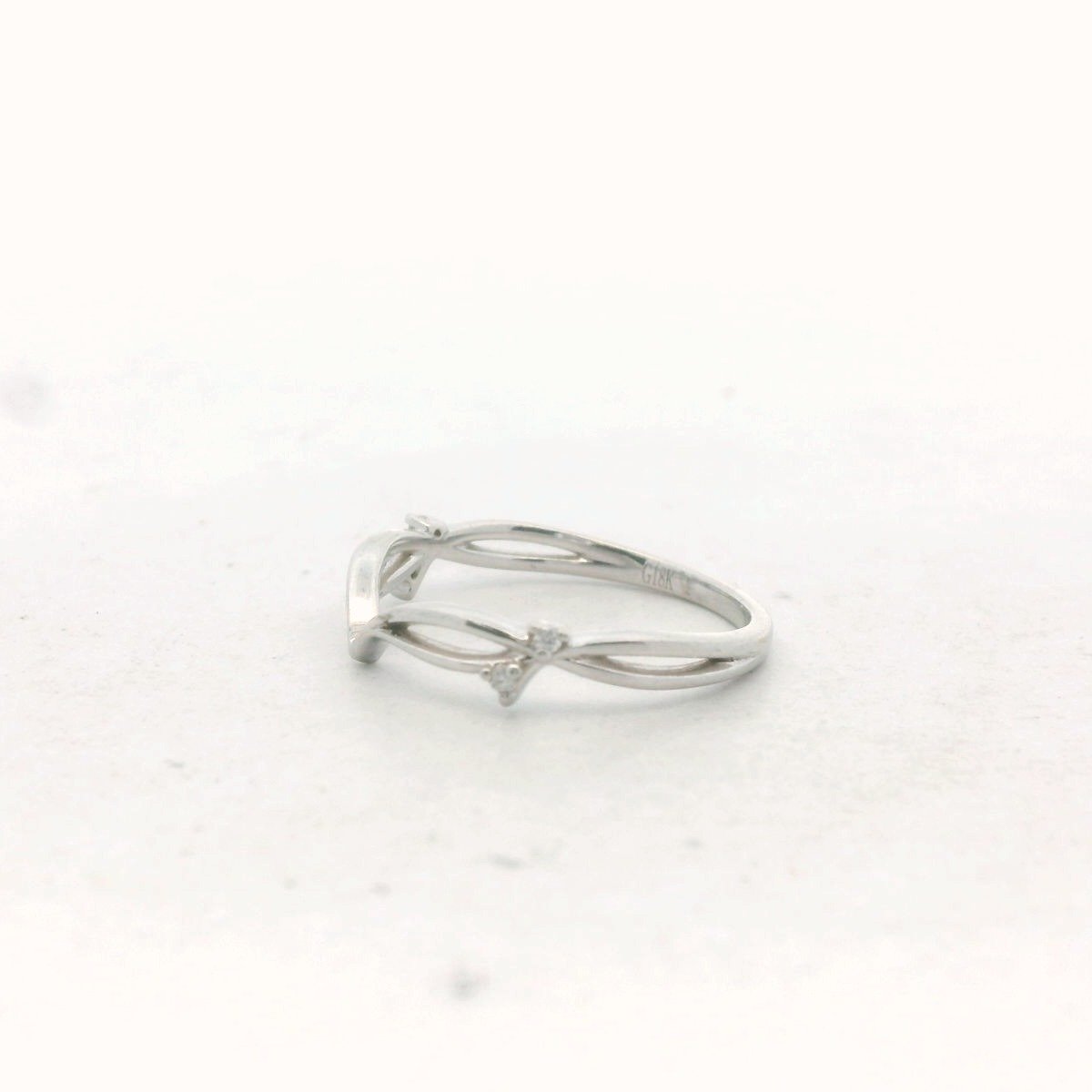 18K White Gold Diamond Accent Ring