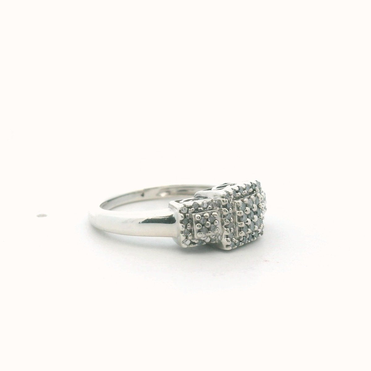 Sterling Silver 3-Tier Diamond Ring