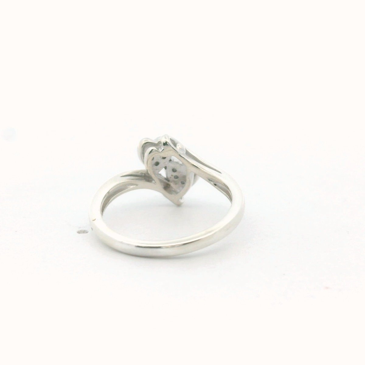 Sterling Silver Two Heart Diamond Ring