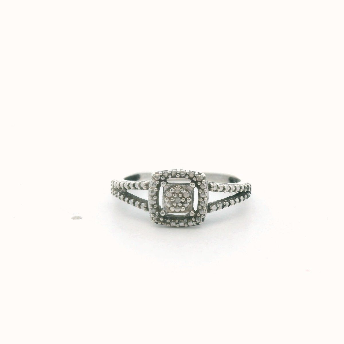 Sterling Silver Single Diamond Ring