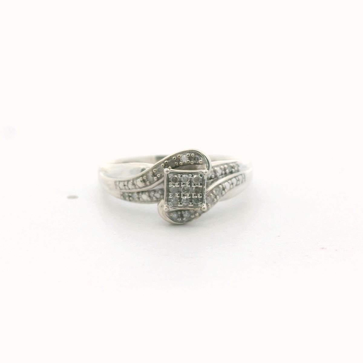 Sterling Silver Diamond Swirl Ring