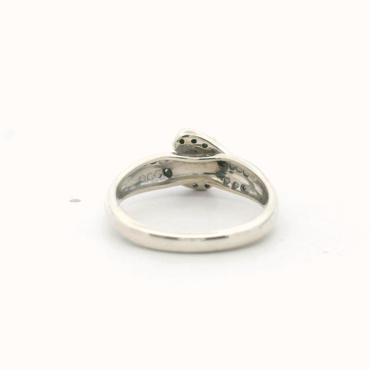 Sterling Silver Diamond Swirl Ring