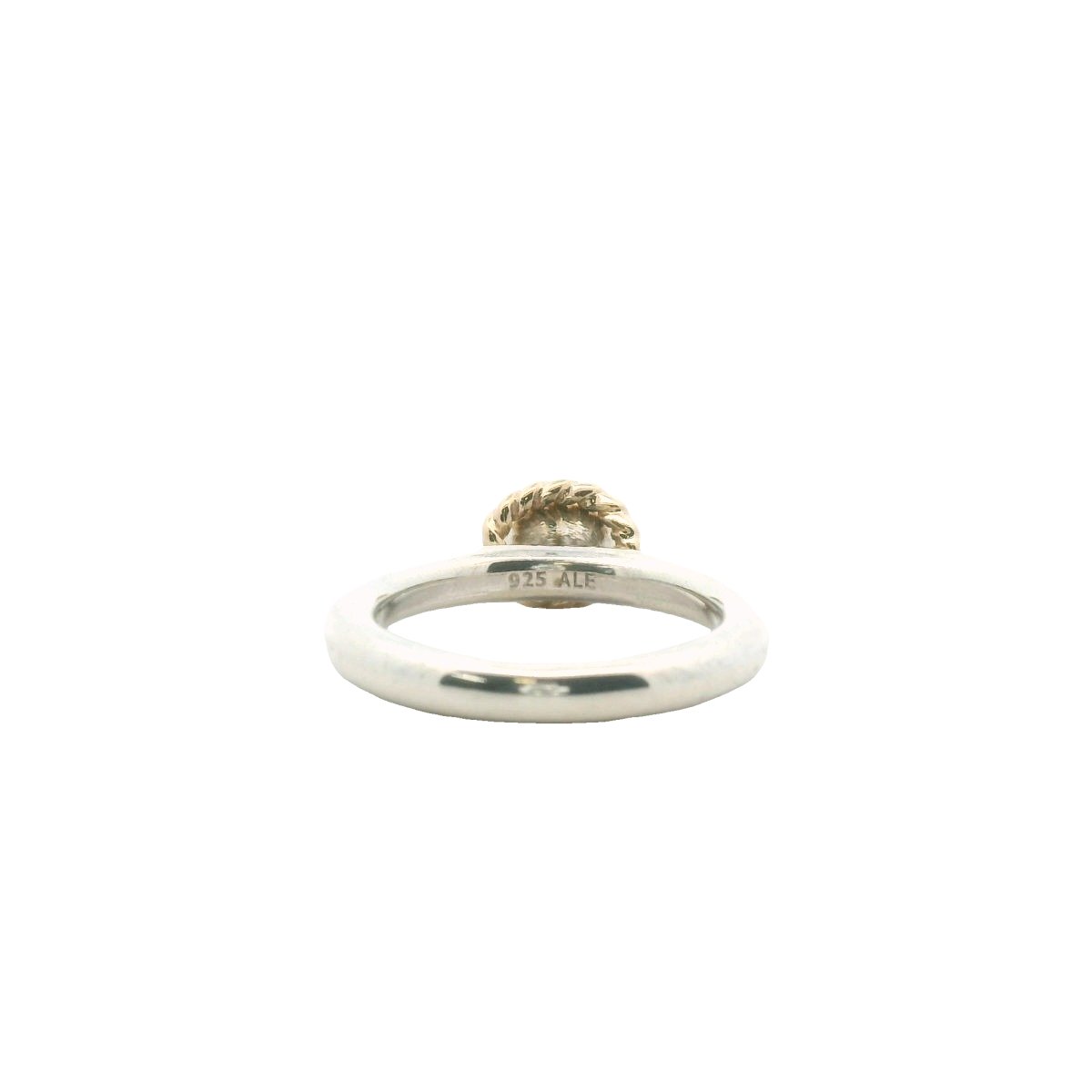 Pandora Sterling Silver & 14K Yellow Gold CZ Ring