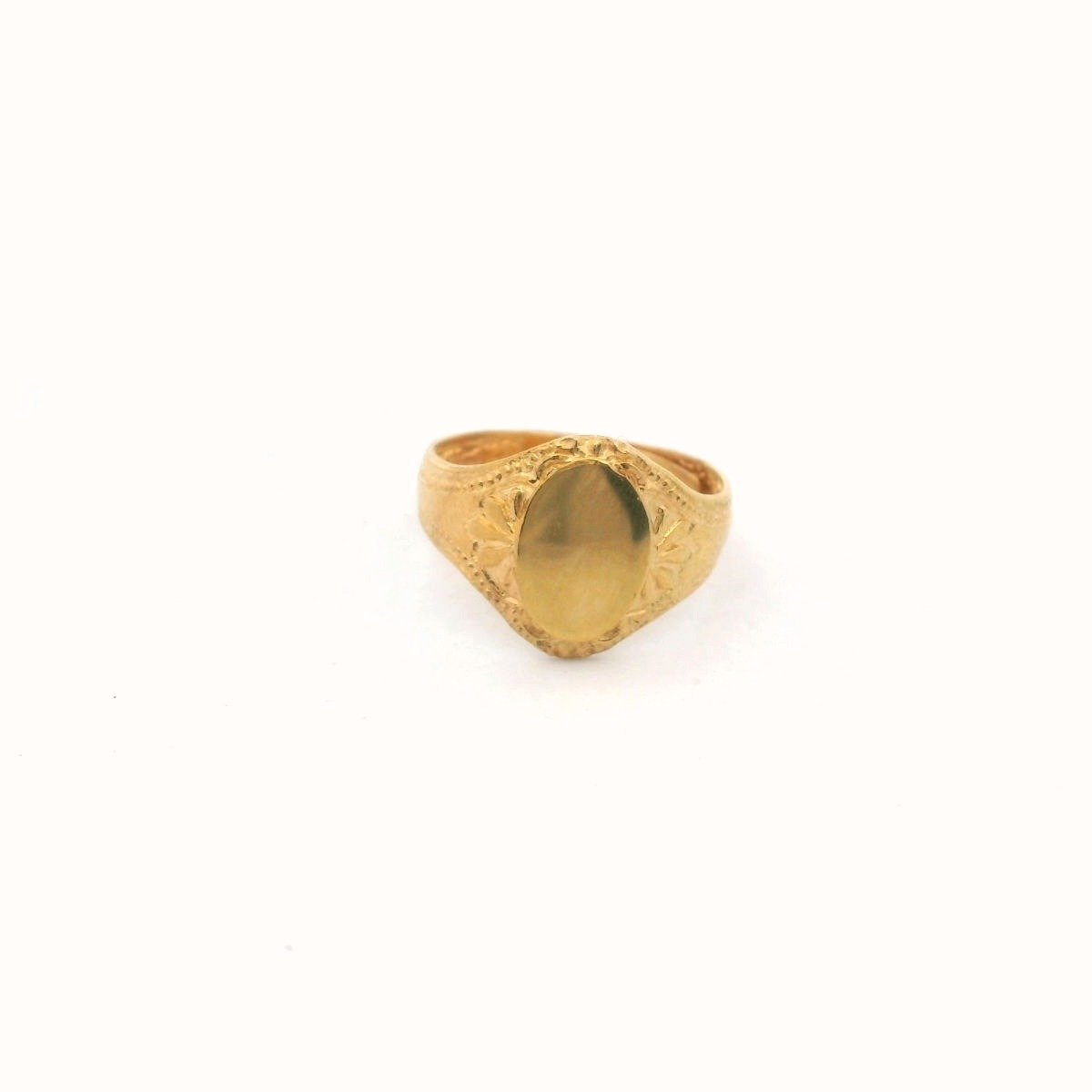 24K Yellow Gold Adjustable Child Signet Ring