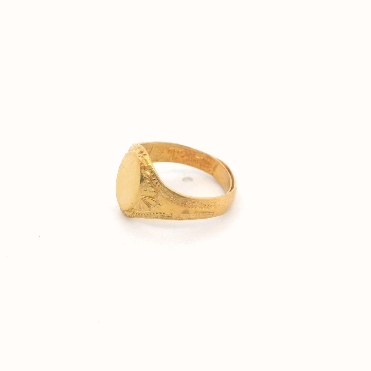 24K Yellow Gold Adjustable Child Signet Ring