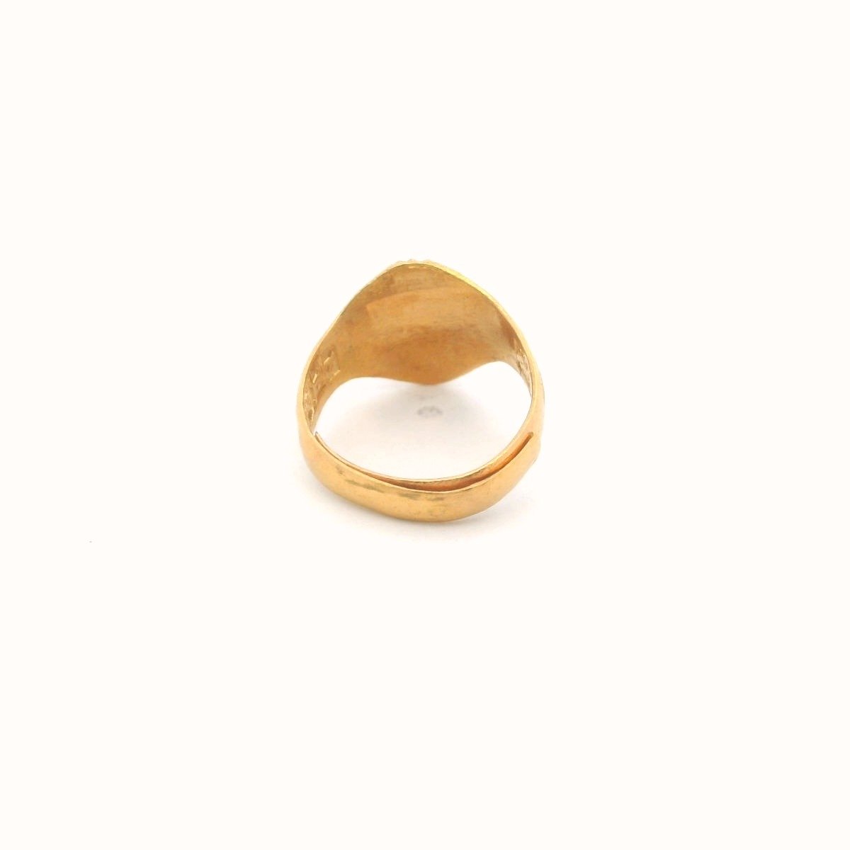 24K Yellow Gold Adjustable Child Signet Ring