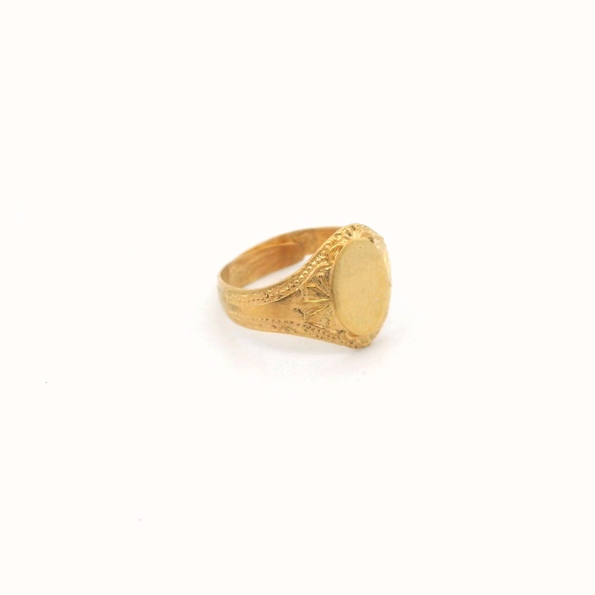 24K Yellow Gold Adjustable Child Signet Ring