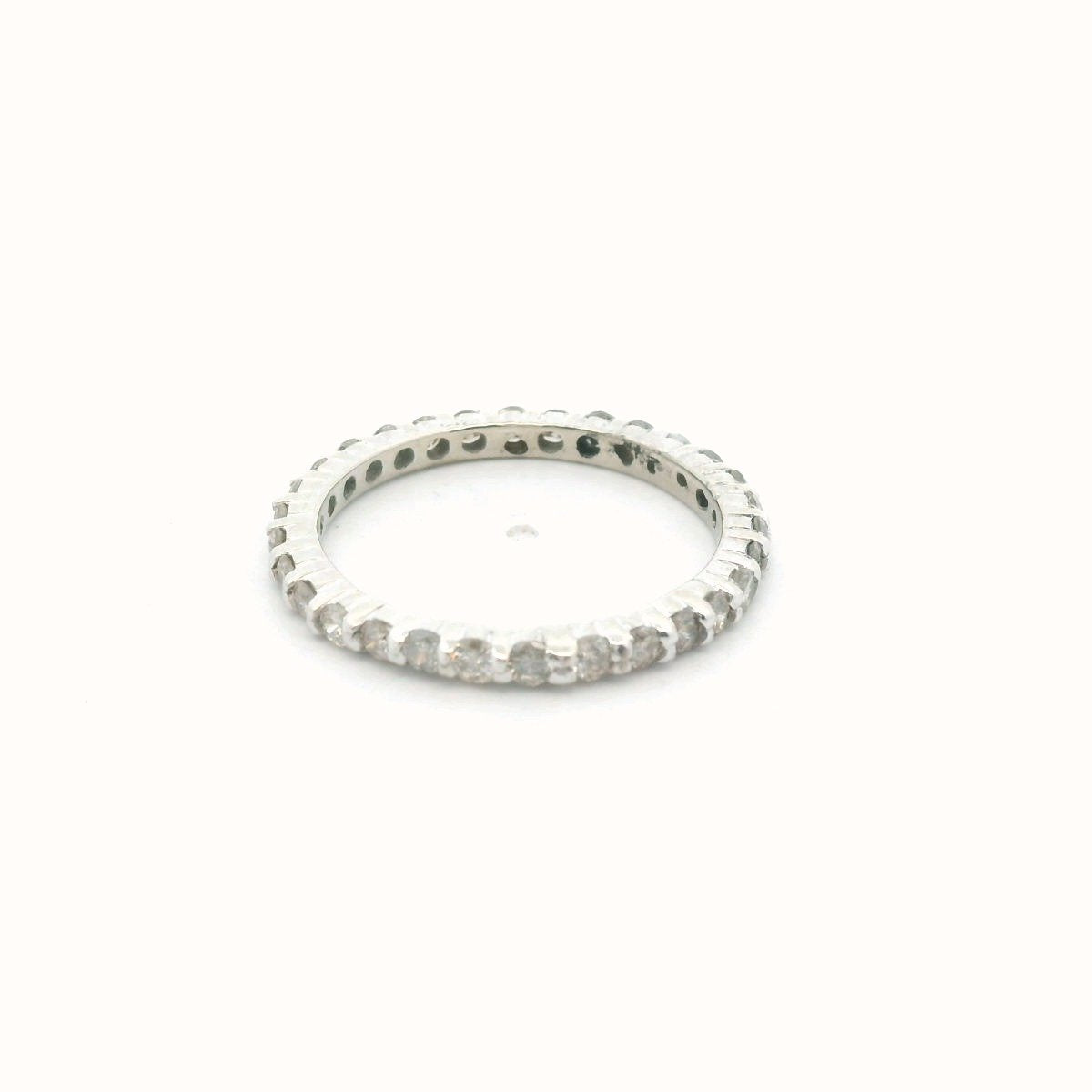 14K White Gold Stackable Diamond Eternity Band