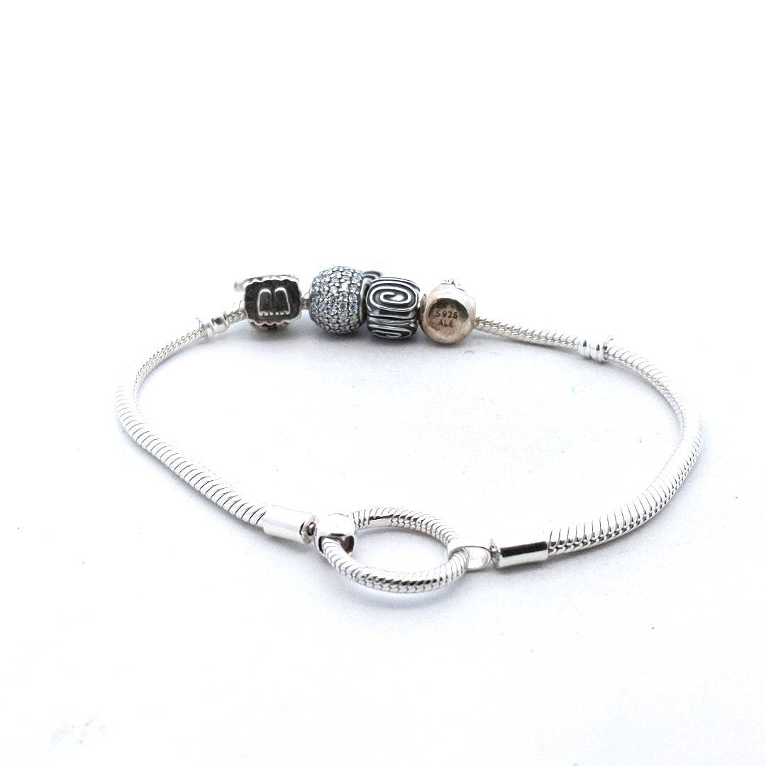 Pandora Sterling Silver Snake Chain Winter Charm Bracelet