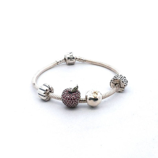 Pandora Sterling Silver Apple Charm Bracelet