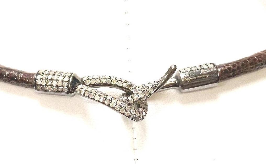 Leather Cord Sterling Silver Diamond Enhancer Star Pendant Necklace