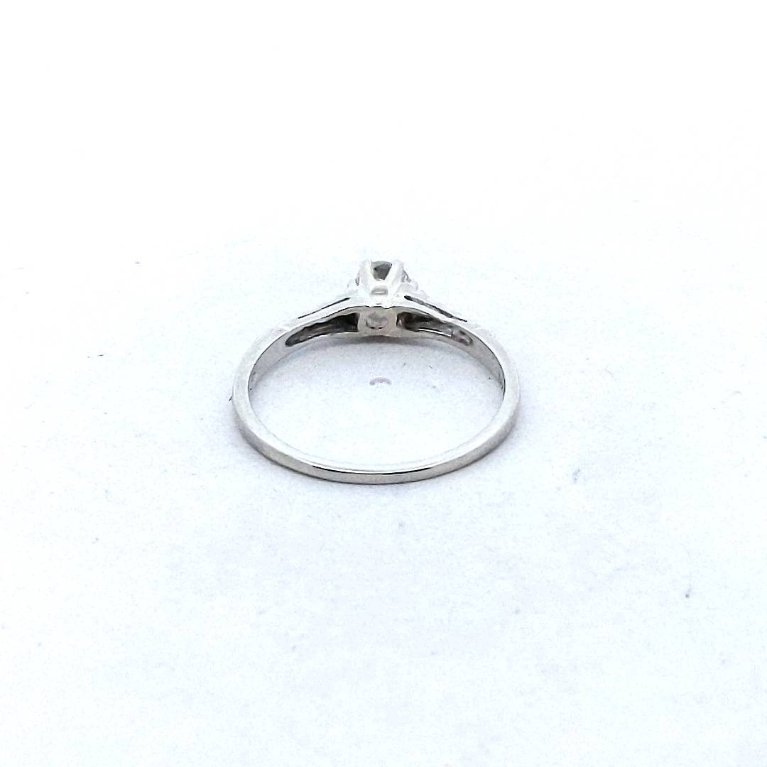 Vintage 14K White Gold 0.25ct Diamond Engagement Ring