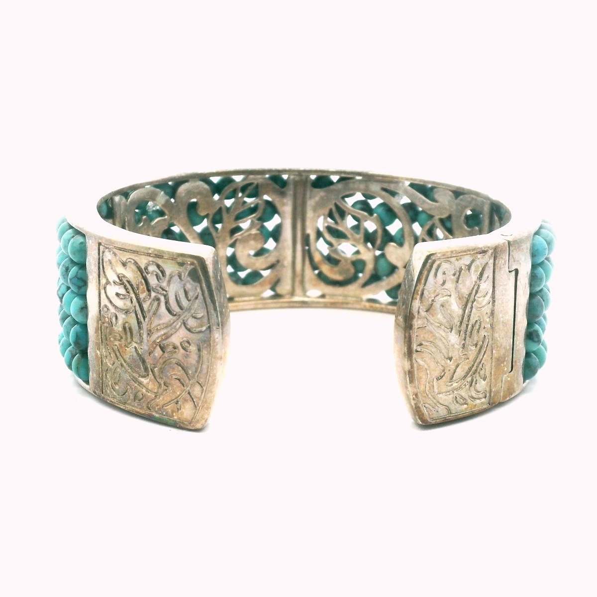 Whitney Kelly Sterling Silver Turquoise Bead Cuff Bracelet