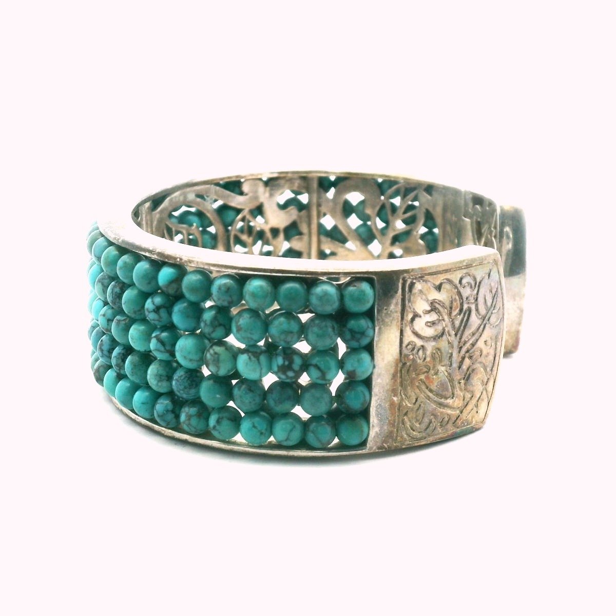 Whitney Kelly Sterling Silver Turquoise Bead Cuff Bracelet
