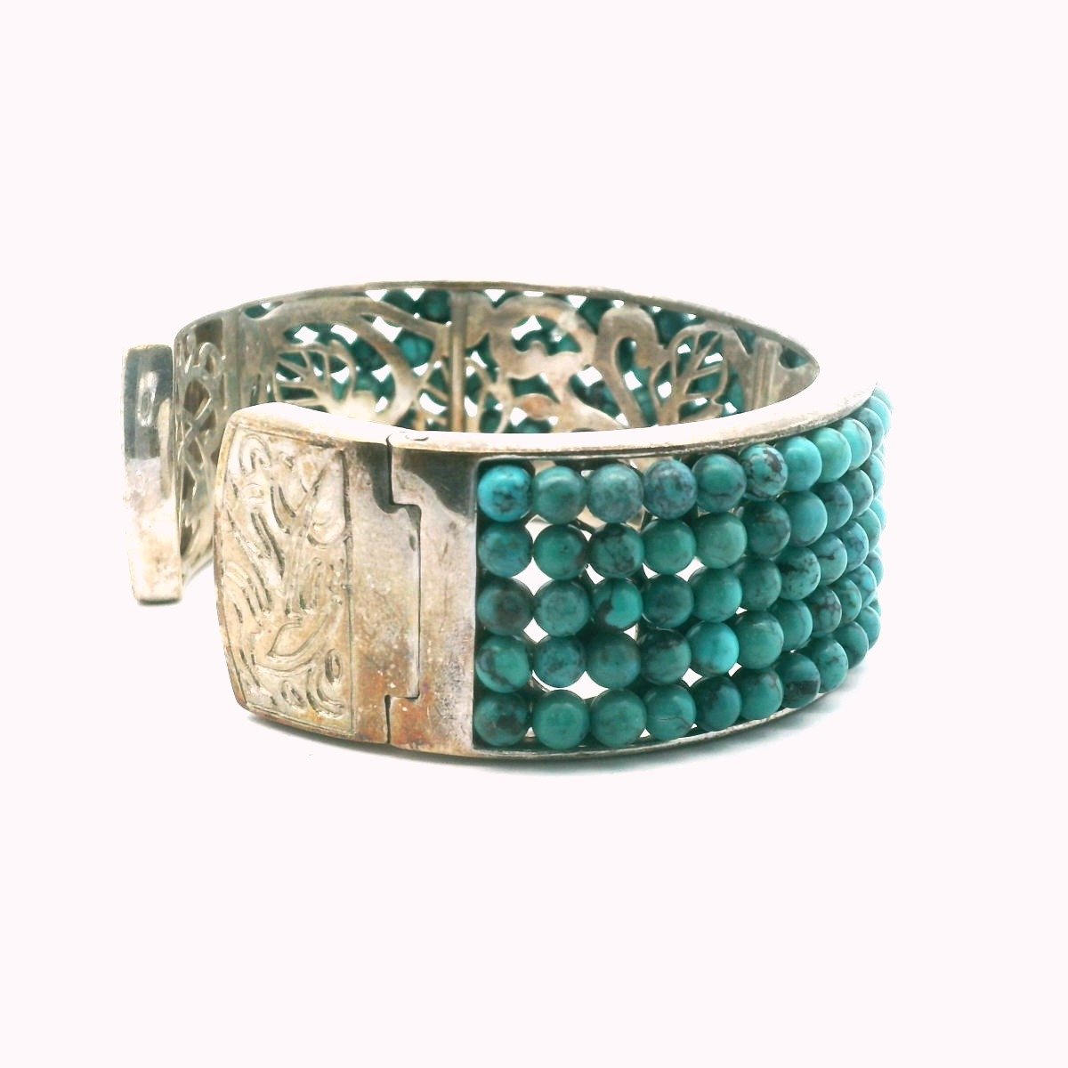 Whitney Kelly Sterling Silver Turquoise Bead Cuff Bracelet