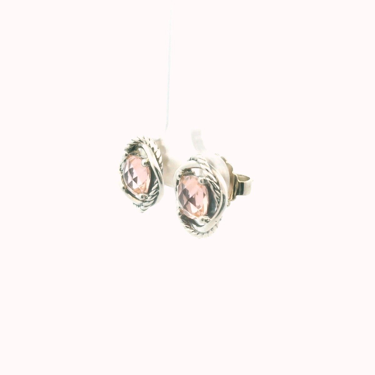 David Yurman Sterling & 14K Gold Morganite Infinity Earrings
