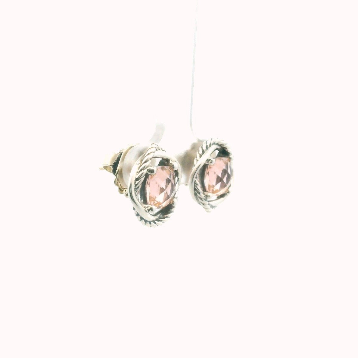 David Yurman Sterling & 14K Gold Morganite Infinity Earrings