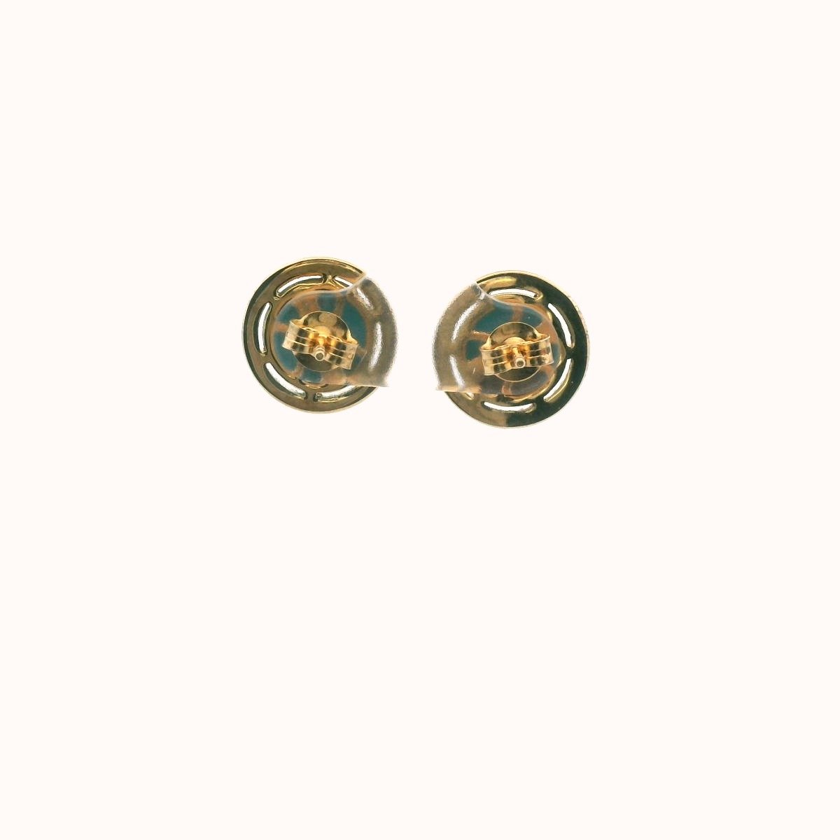 KHR Sterling Silver Gold Plated Turquoise Rope Design Earrings