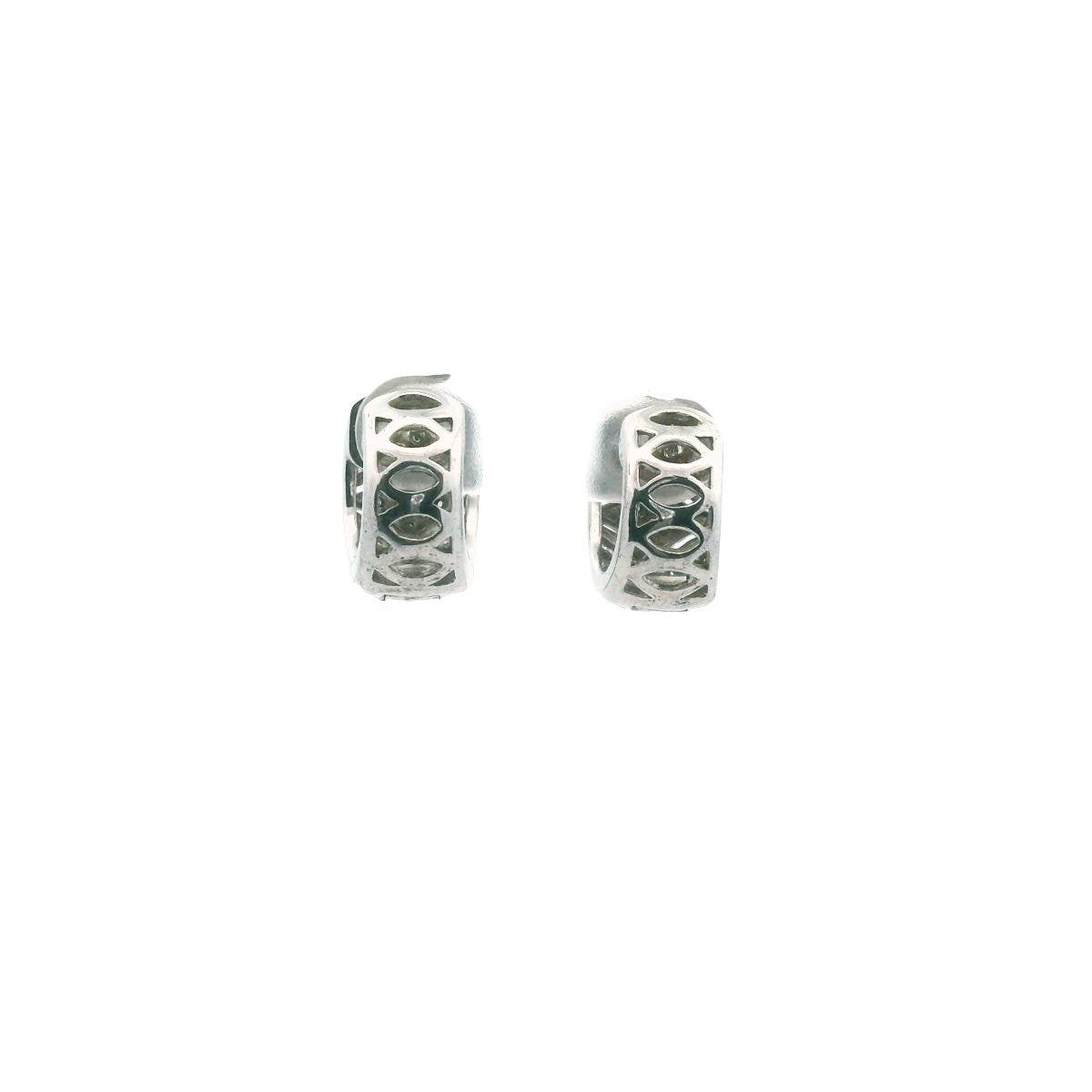 Sterling Silver Diamond Huggie Earrings