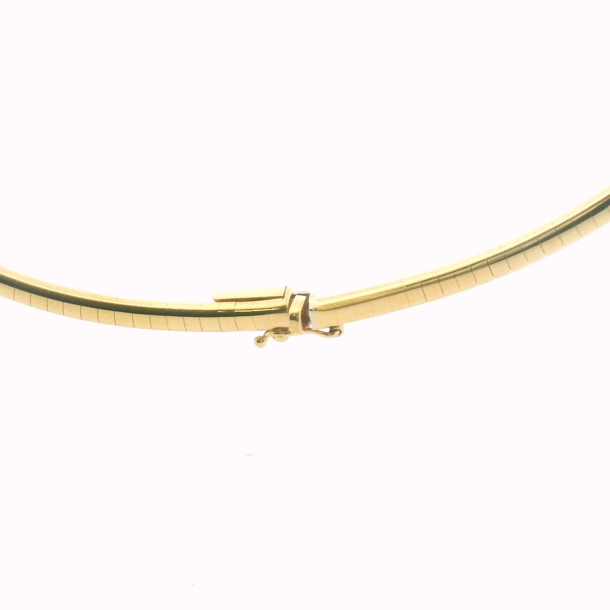 Vintage 18K Two Tone Gold Bezel Set Diamond Necklace