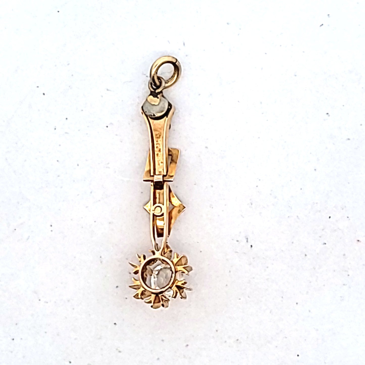 Antique 10K Yellow Gold Victorian Paste Pendant