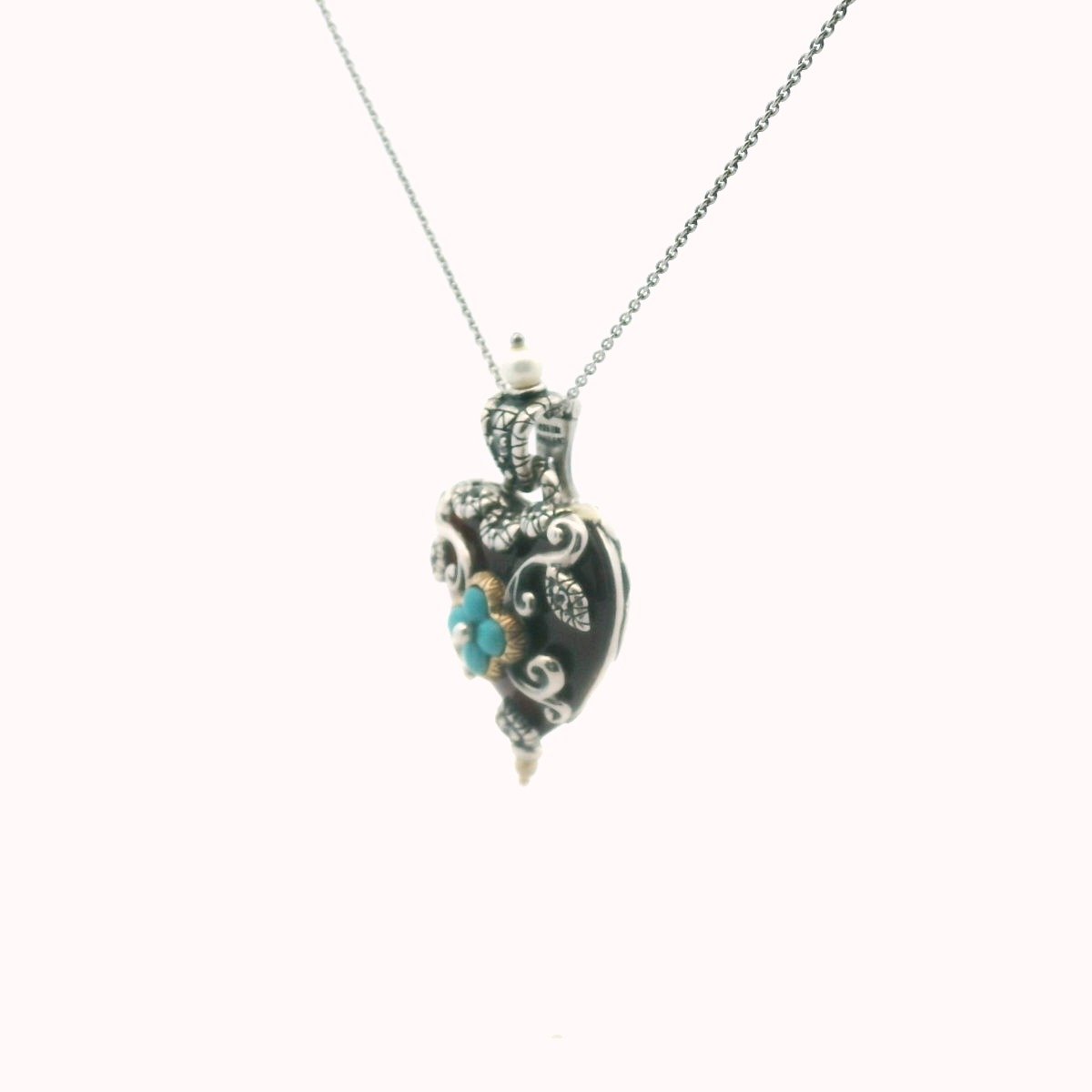 Bixby Sterling & 18K Gold Multi-Stone Pearl Heart Necklace
