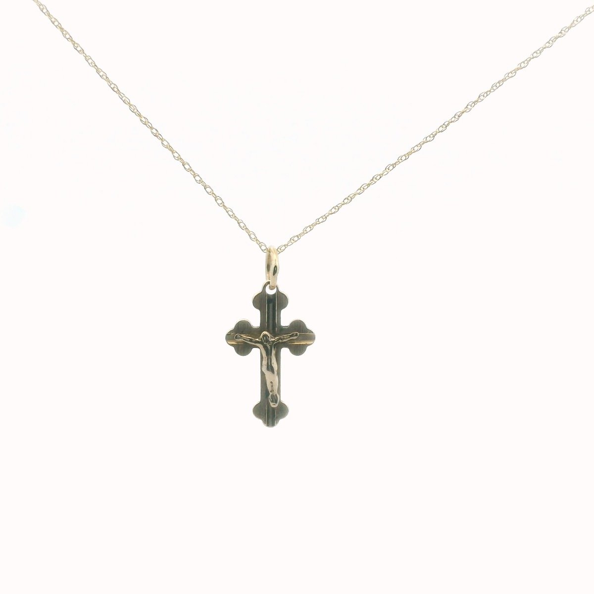 14K Yellow Gold Crucifix Necklace