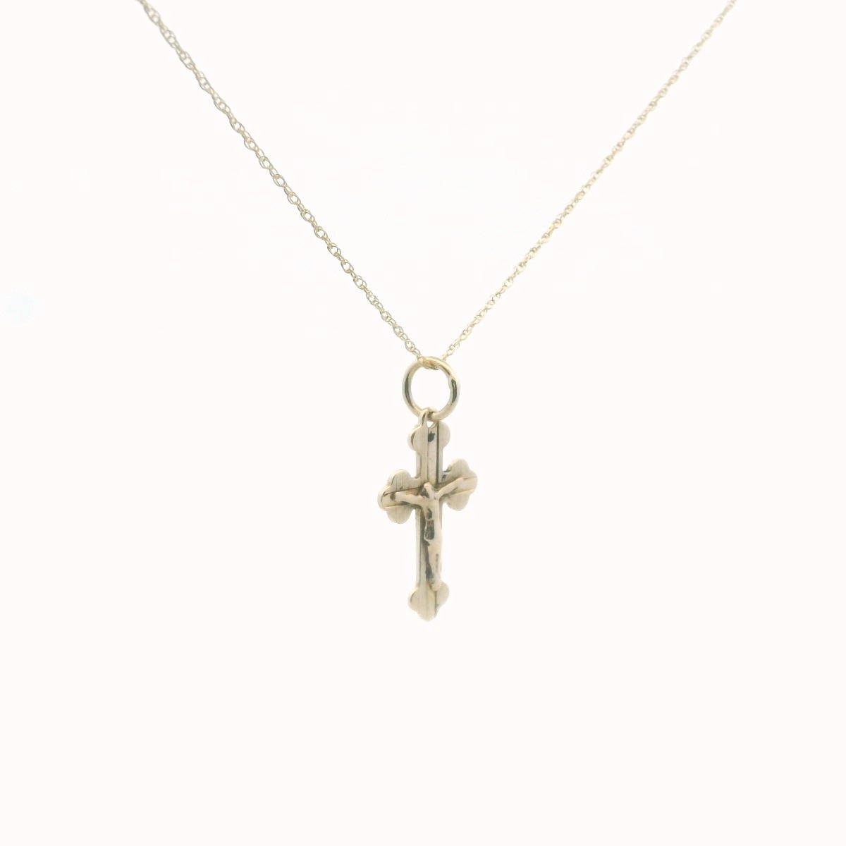14K Yellow Gold Crucifix Necklace