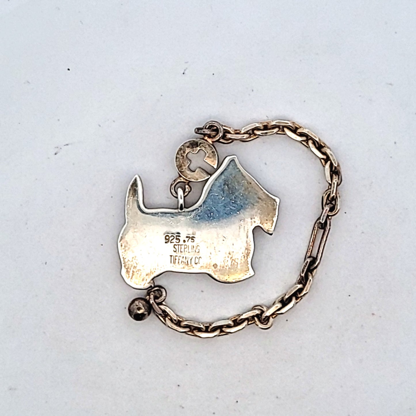 Rare Tiffany & Co. Sterling Silver & 18K Gold Scottish Terrier Key Chain