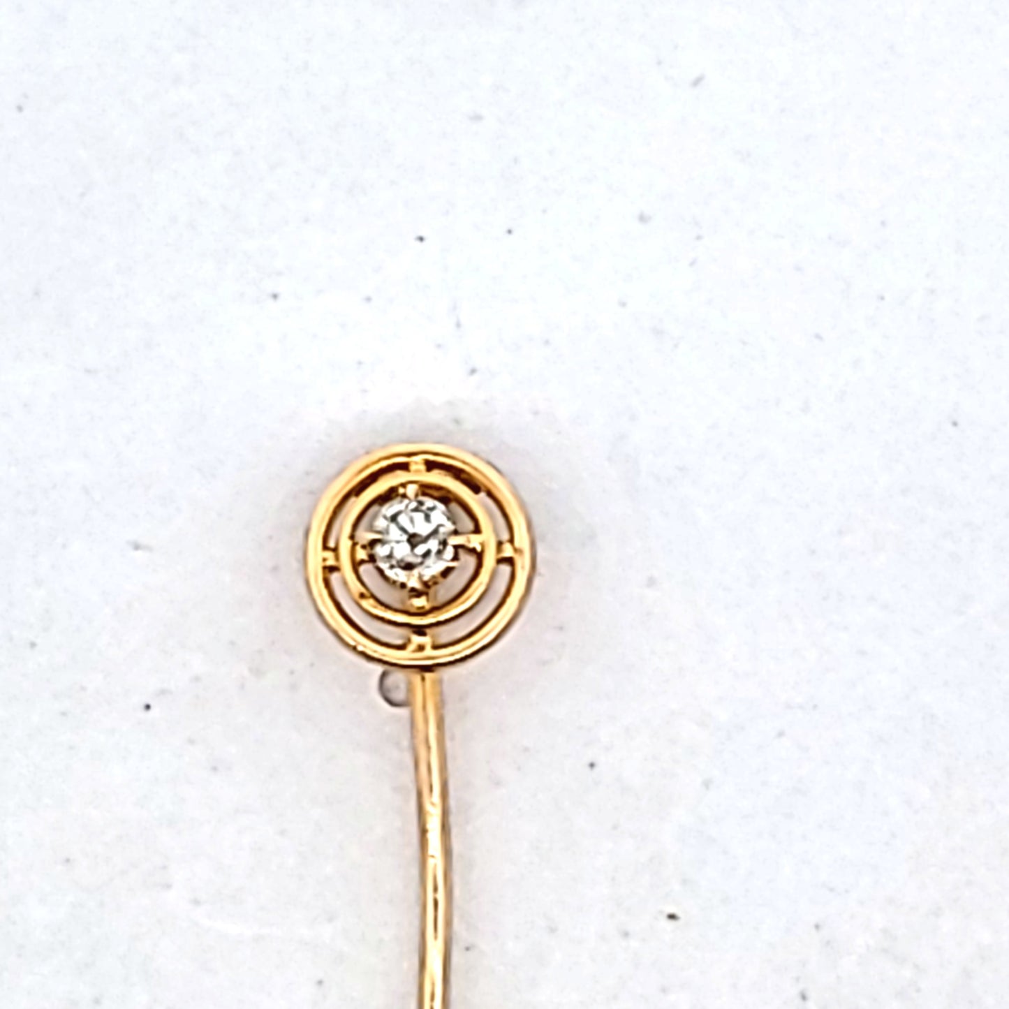 Antique 14K Yellow Gold Diamond Stick Pin