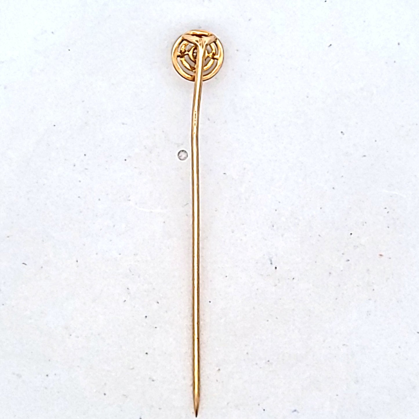 Antique 14K Yellow Gold Diamond Stick Pin