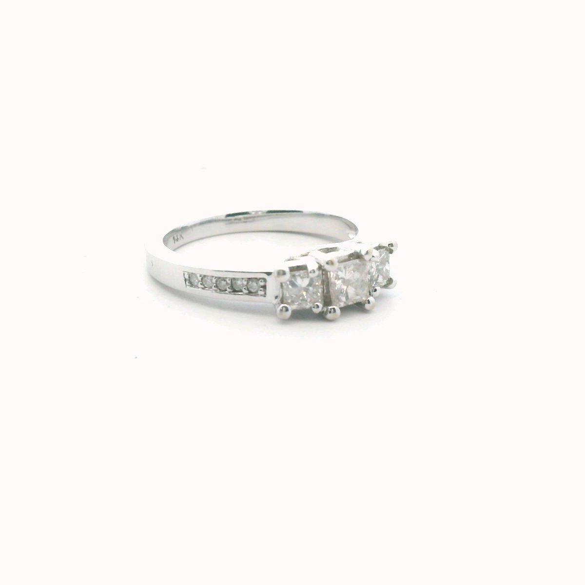 14K White Gold Diamond Engagement Ring