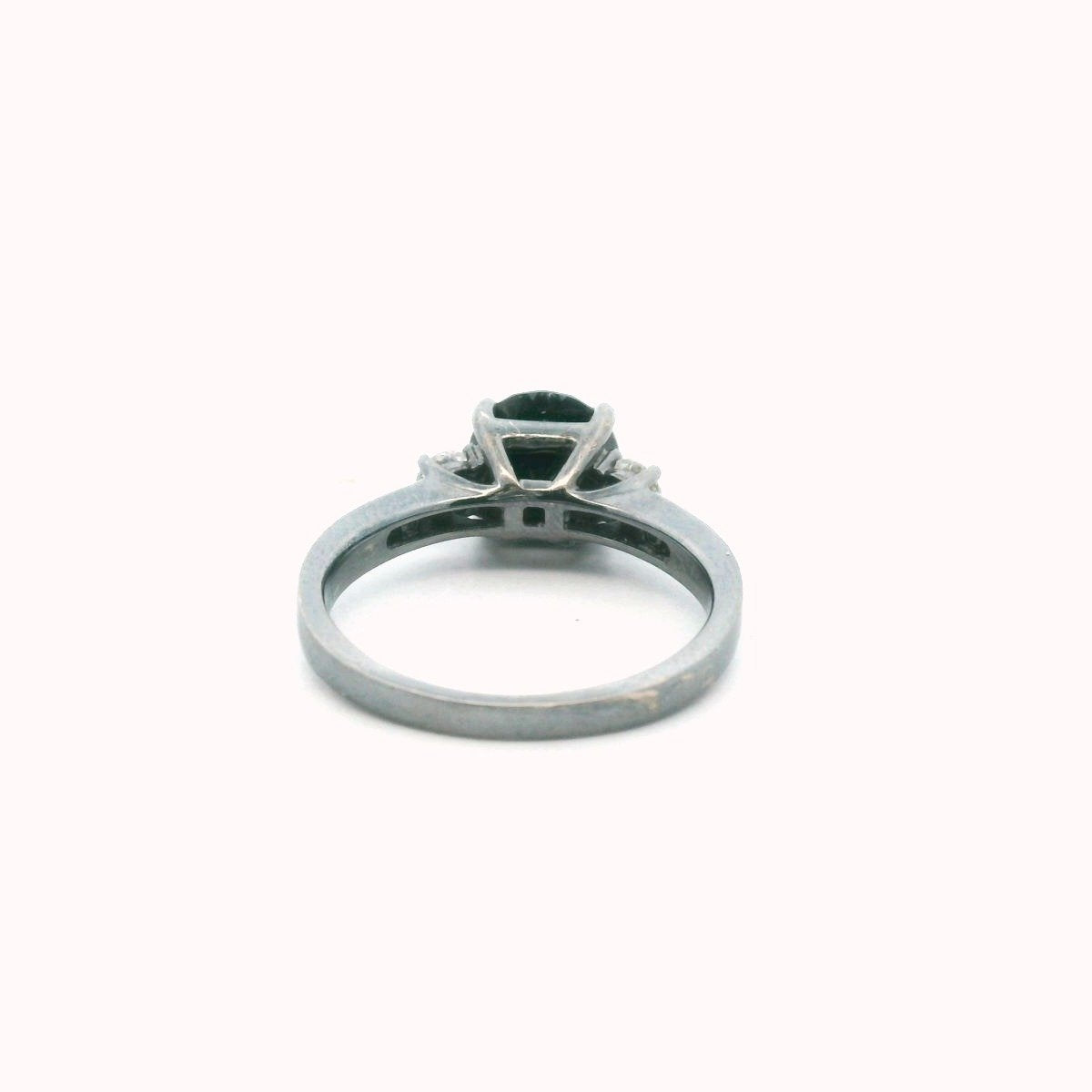 14K Gold Dark Rhodium 2.30ct Black Diamond Engagement Ring